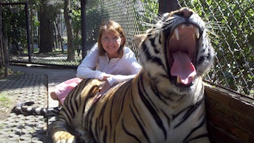 Barbara J. Kline with tiger