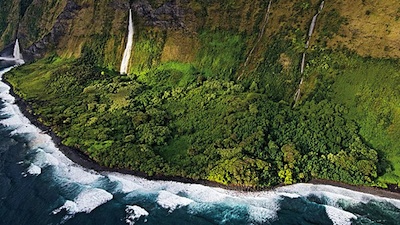 Hawaii sea coast aerial